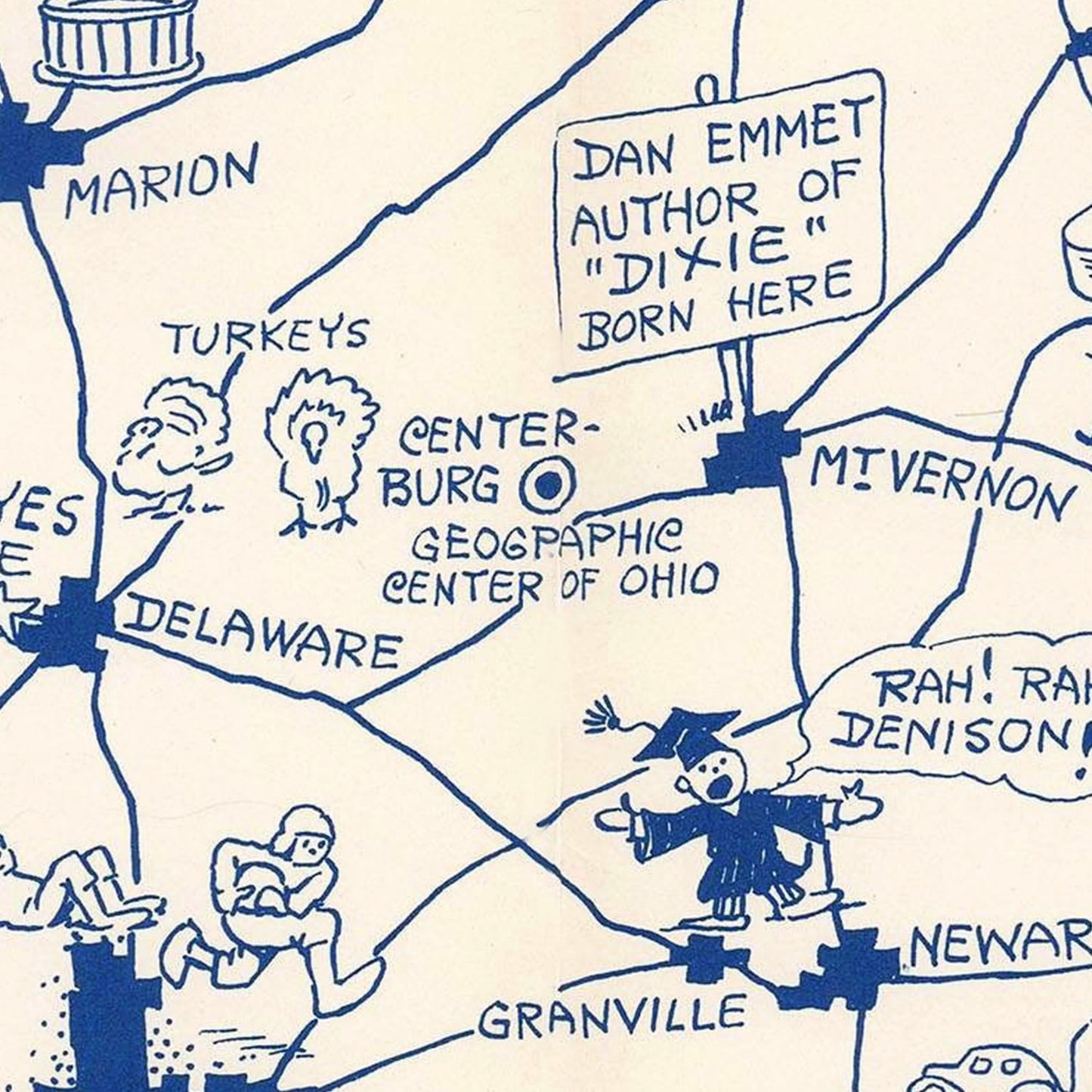 Vintage Map of Ohio, 1939