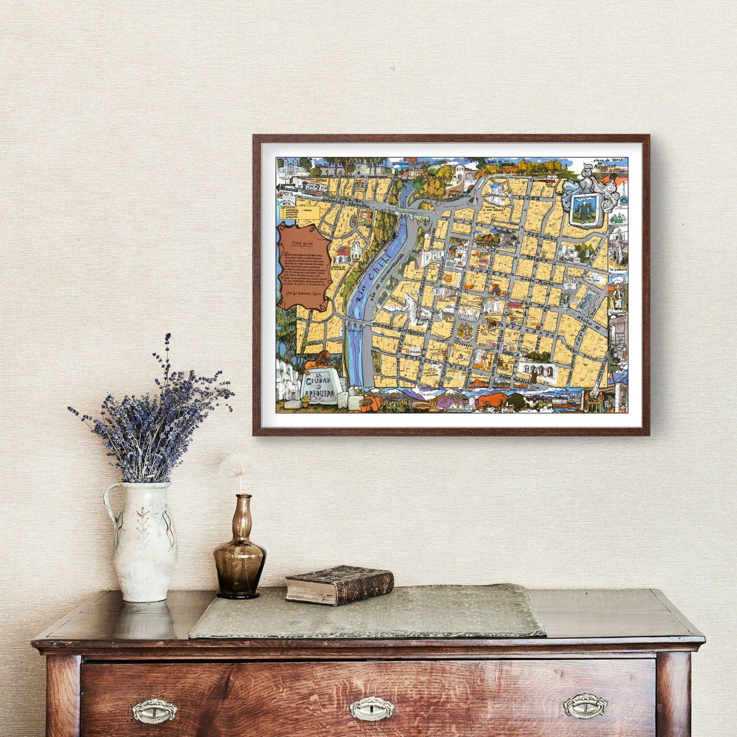 Vintage Map of Arequipa, Peru, 1975