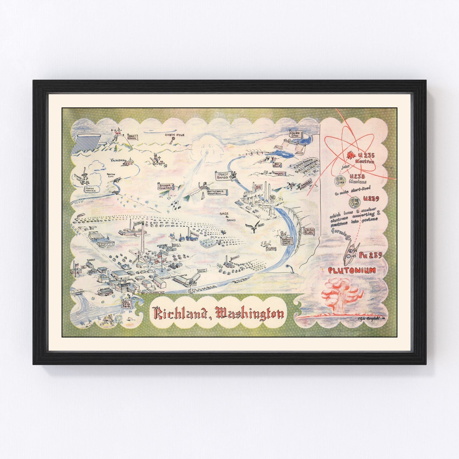 Vintage map of Richland, Washington, 1946