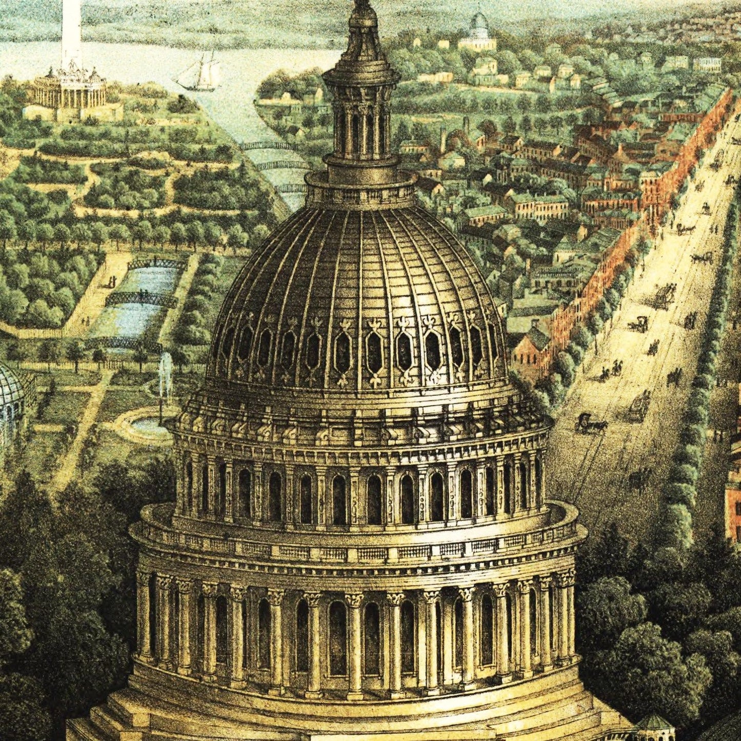 Vintage Map of Washington, DC, 1871