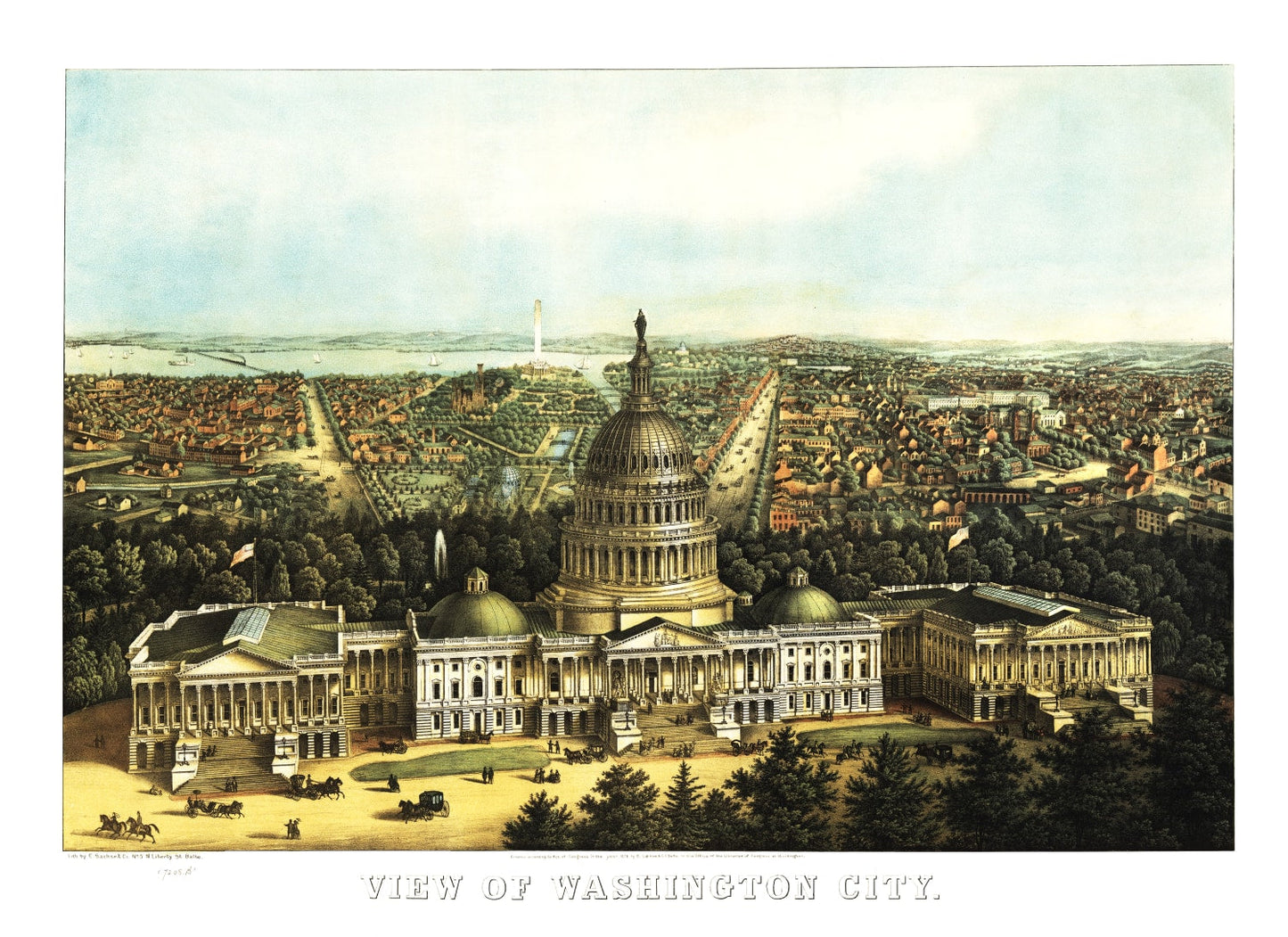 Vintage Map of Washington, DC, 1871