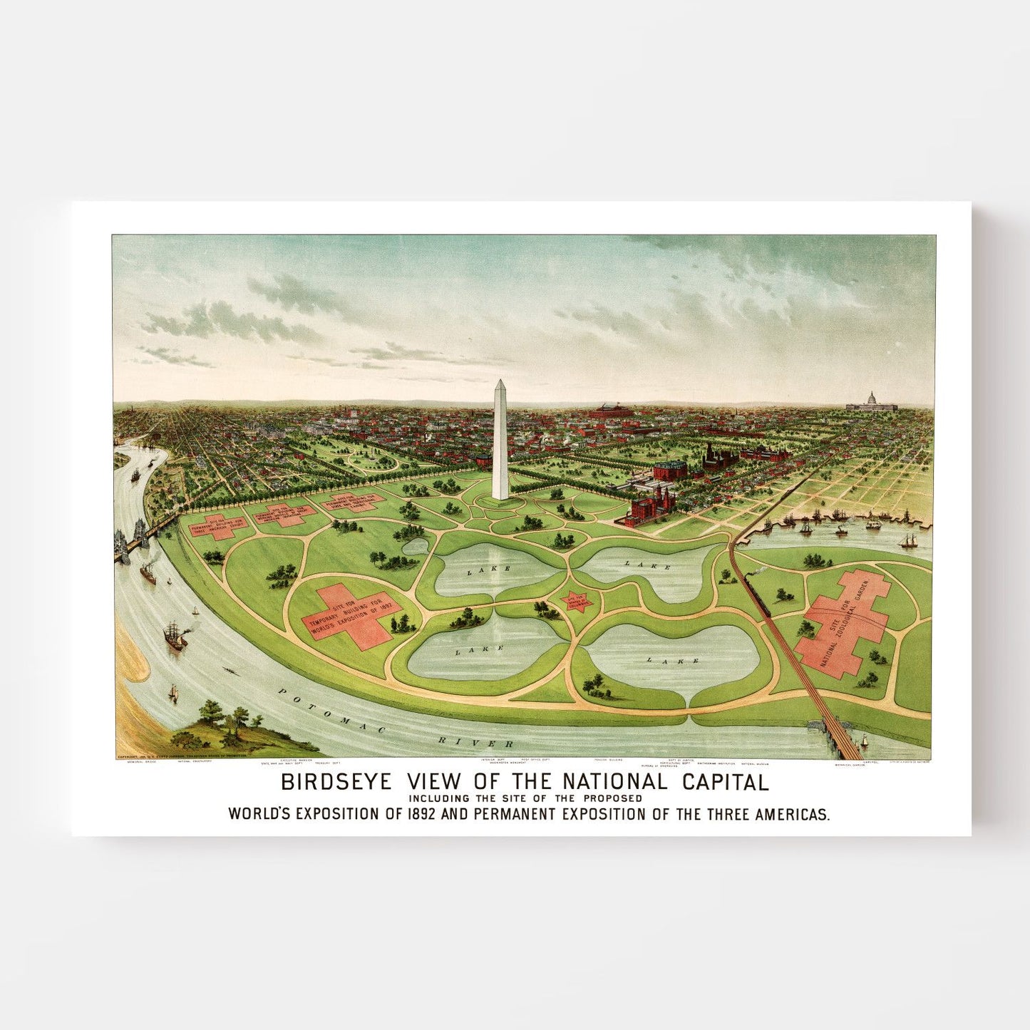 Vintage Map of Washington, DC, 1892