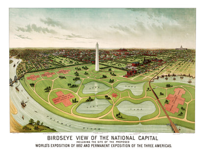 Vintage Map of Washington, DC, 1892