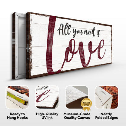 All You Need Is Love Canvas Sign II