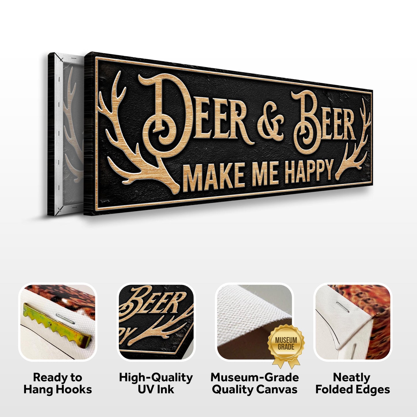 Deer and Beer Hunting Canvas Wall Art