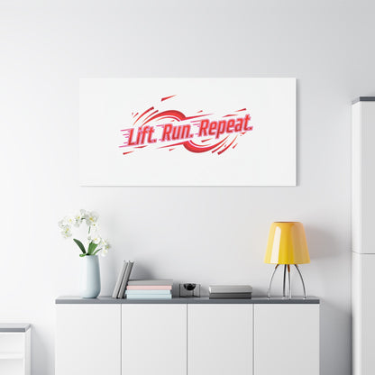 Lift Run Repeat Gym Motivation Canvas Wall Art