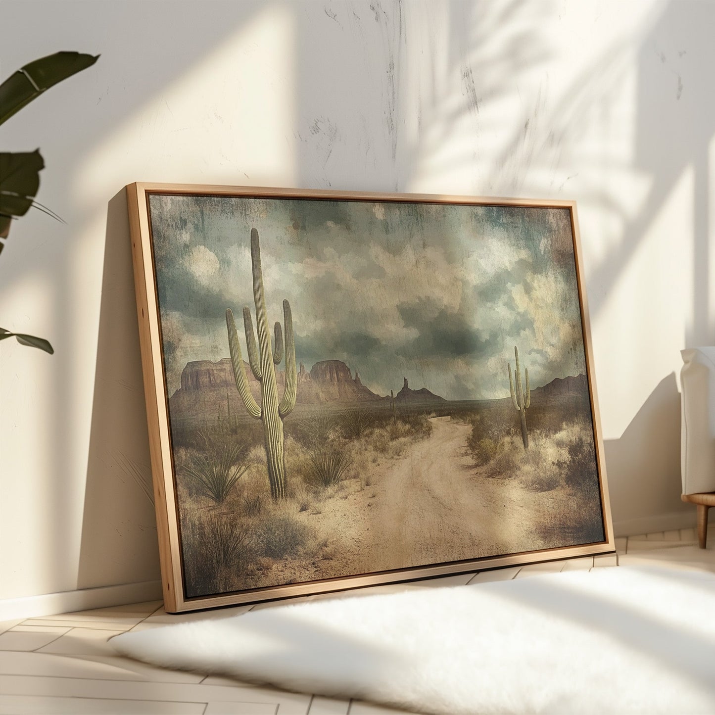 Rustic Desert Road Vintage Western Landscape Print