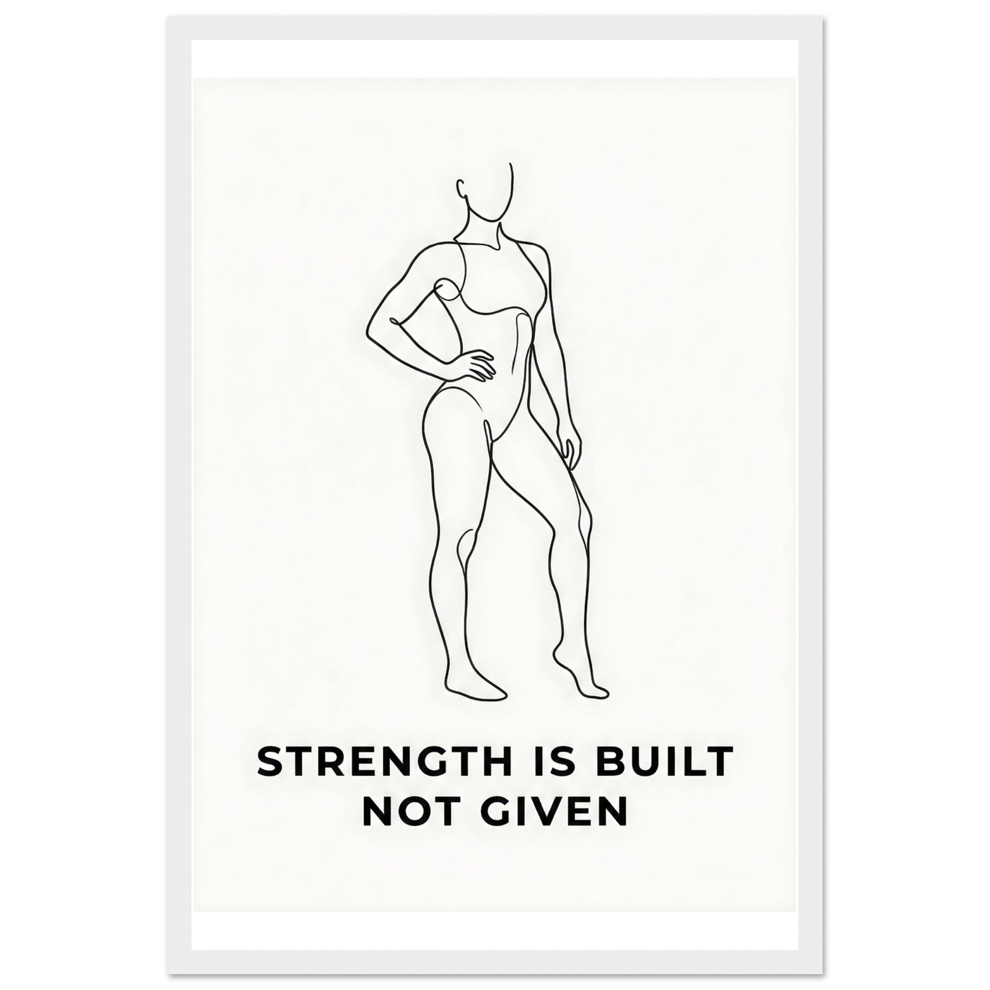 Women Fitness Poster — Strength Is Built Not Given - 13x18 cm / 5x7″ - White frame / Ready-to-hang - Sparkycare