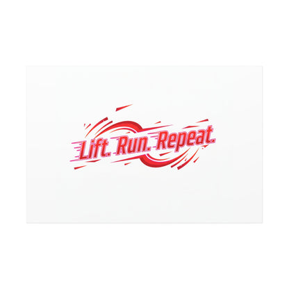 Lift Run Repeat Gym Motivation Canvas Wall Art