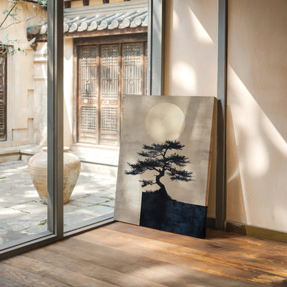 Zen Bonsai Tree Minimalist Japanese Wall Art