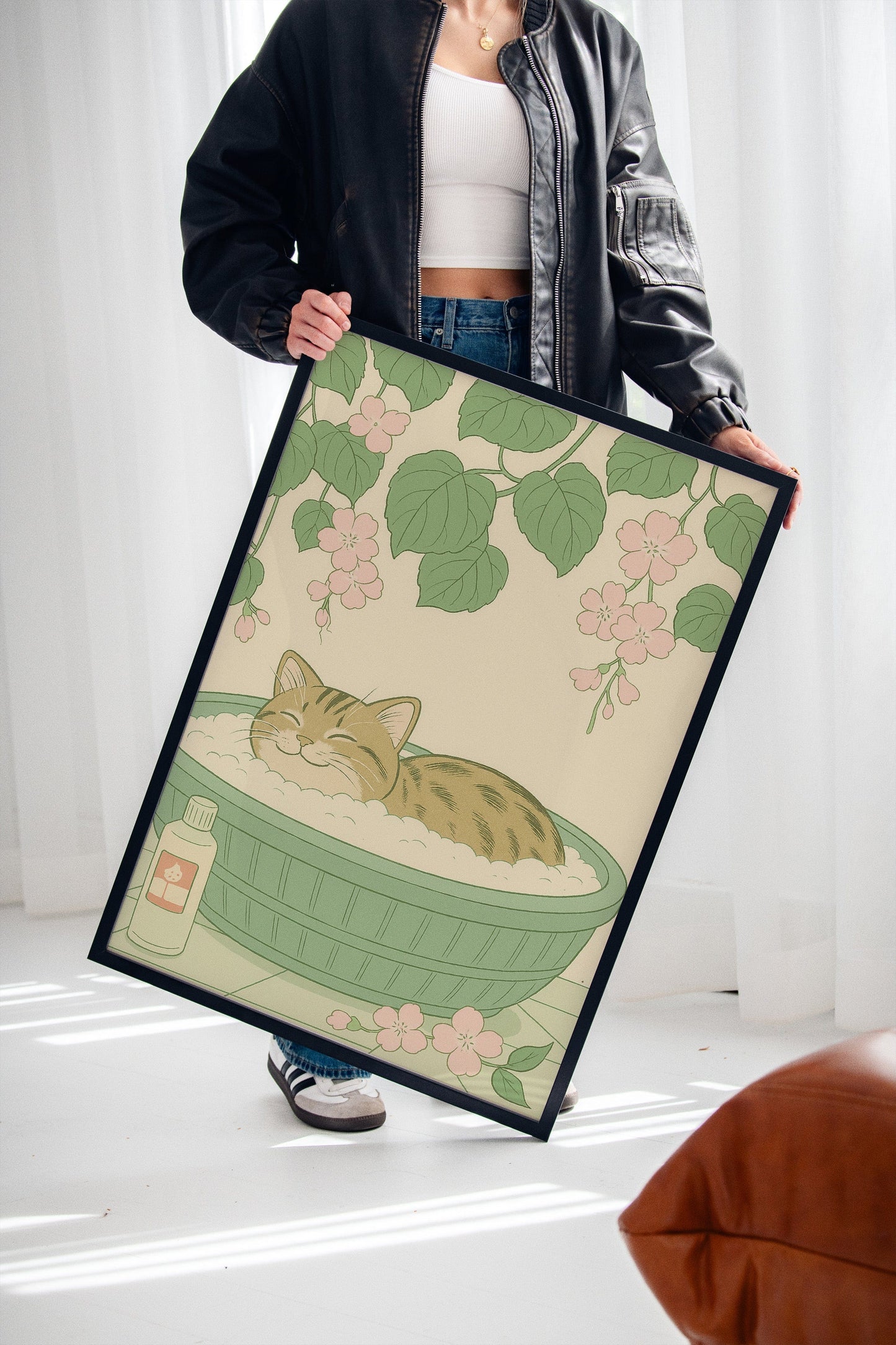 Soak and Purr Cat Spa Dreams Wall Art Print
