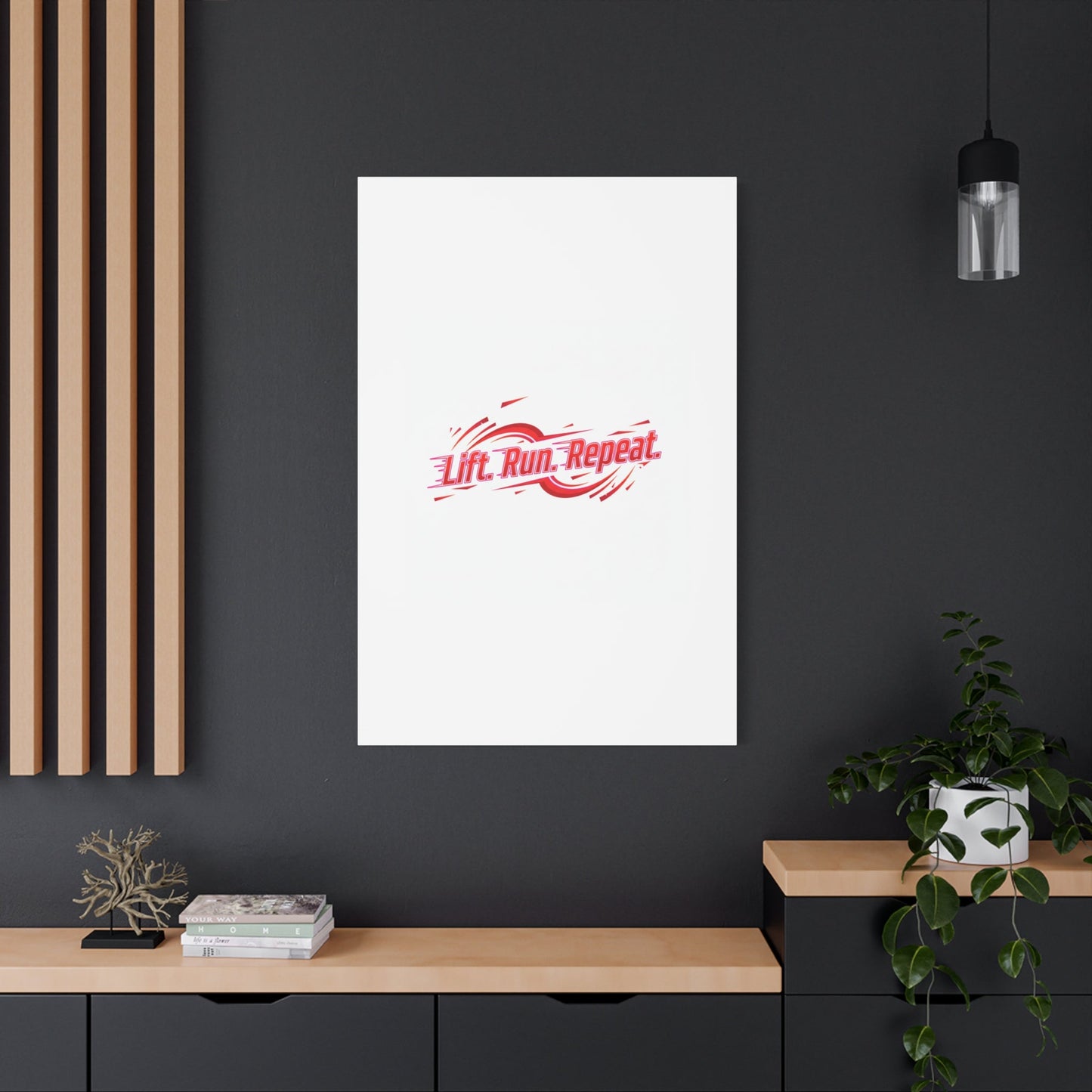 Lift Run Repeat Canvas | Fitness Wall Art, Gym Motivation