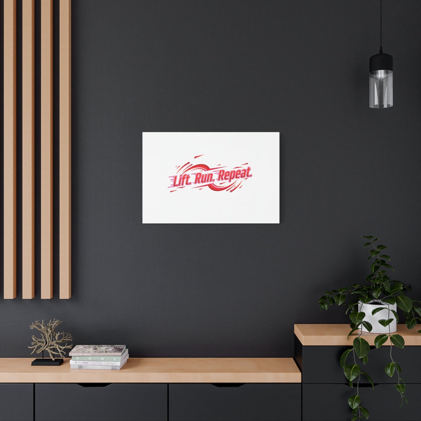 Lift Run Repeat Canvas | Fitness Wall Art, Gym Motivation