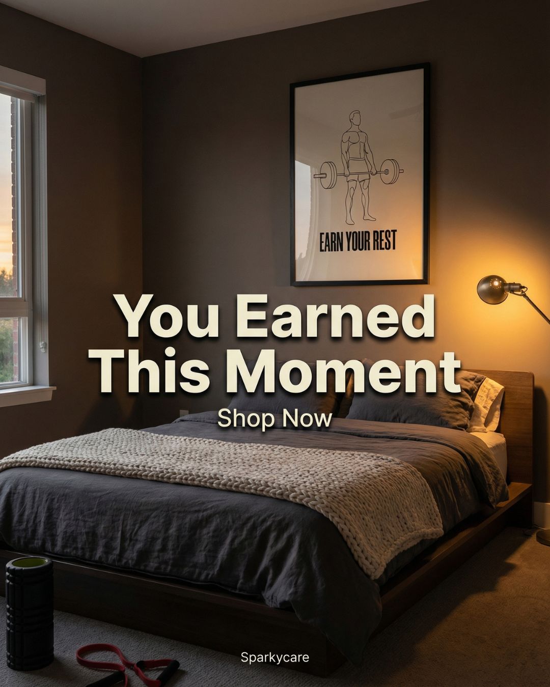 Earn Your Rest — Minimalist Deadlift Gym Poster