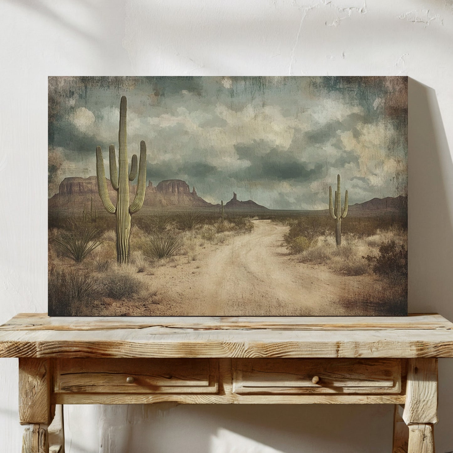 Rustic Desert Road Vintage Western Landscape Print