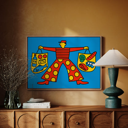 French Grocery Run Whimsical Kitchen Wall Art
