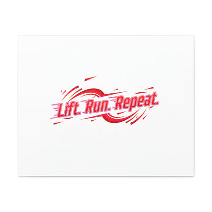 Lift Run Repeat Gym Motivation Canvas Wall Art