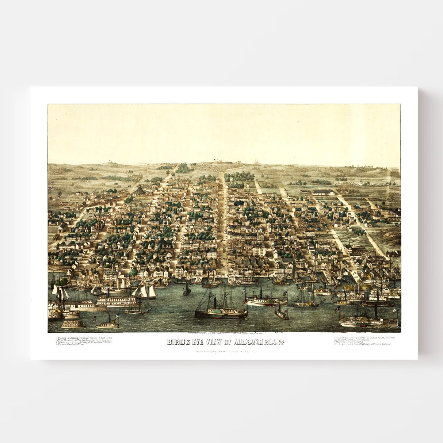 Vintage Map of Alexandria, Virginia, 1863
