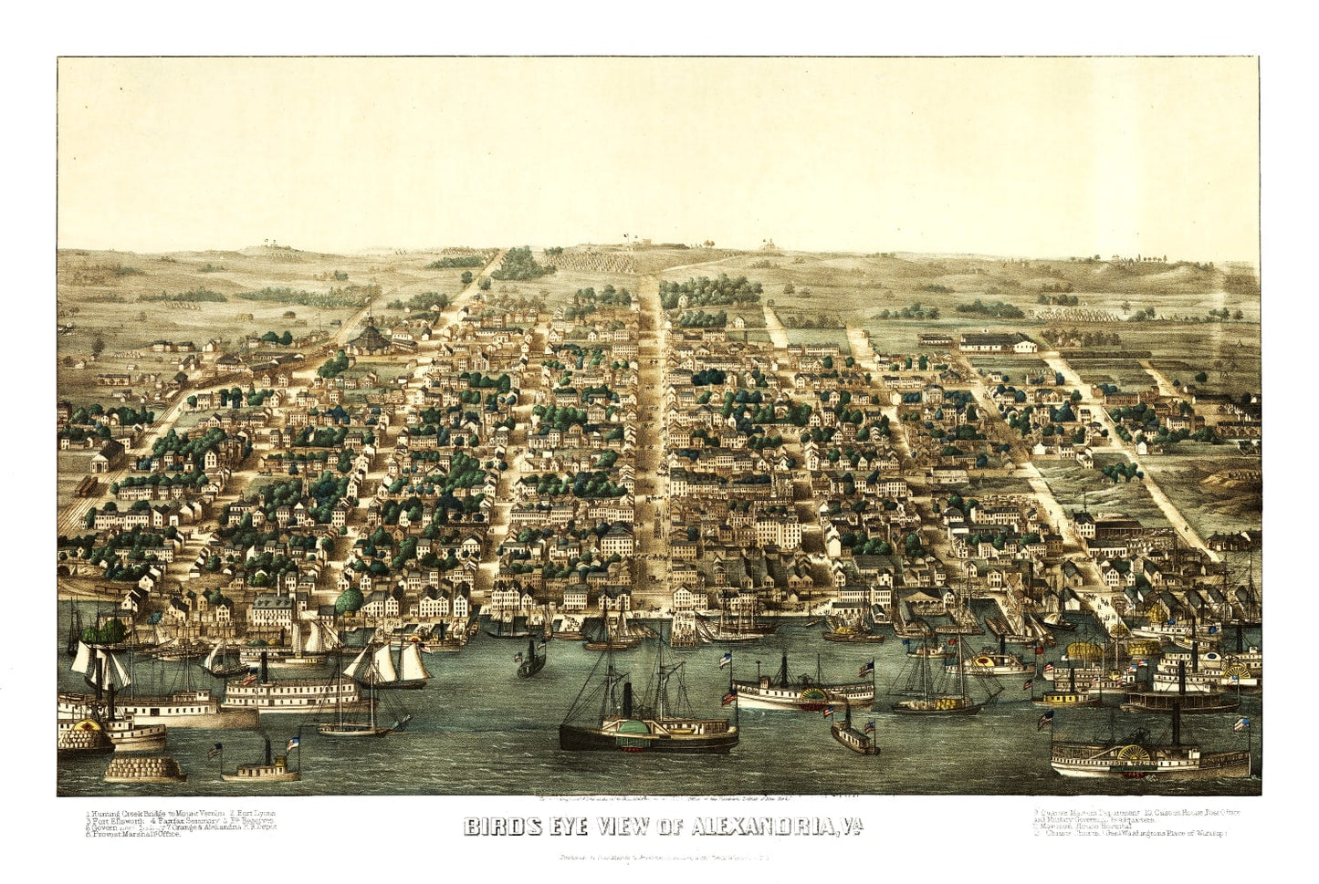 Vintage Map of Alexandria, Virginia, 1863