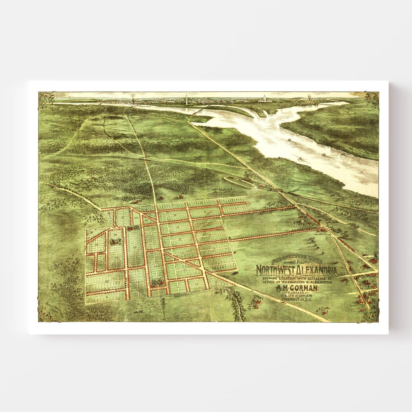 Vintage Map of Alexandria, Virginia, 1890
