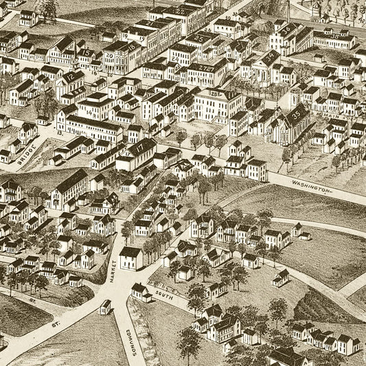 Vintage Map of Bedford City, Virginia, 1891