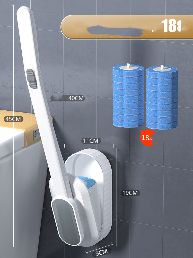 Disposable Toilet Brush with Replaceable Heads – Touch-Free Deep Clean, Always Fresh