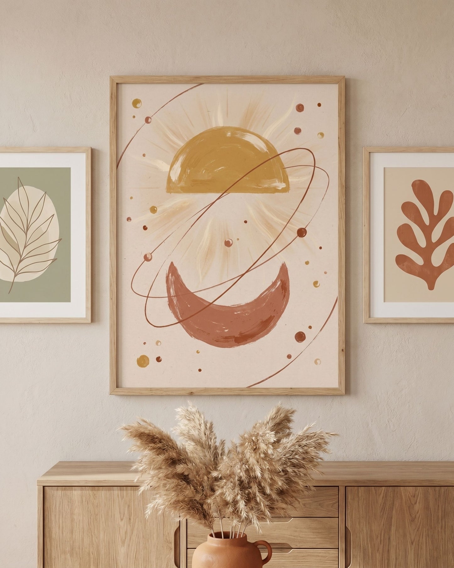 Golden Arc Celestial Boho Wall Art