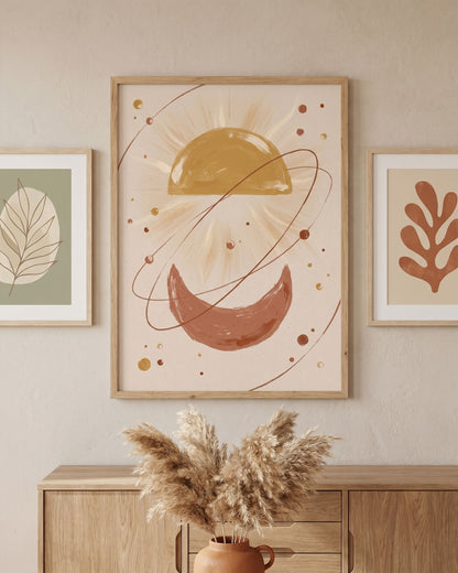 Golden Arc Celestial Boho Wall Art