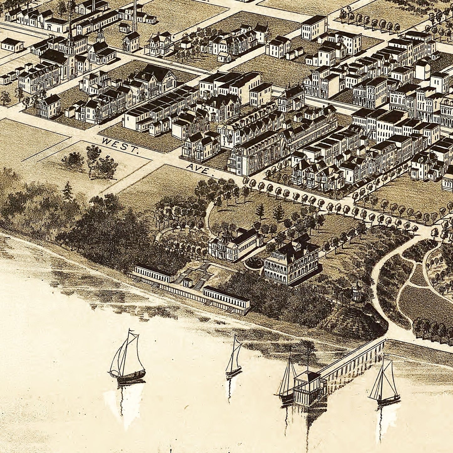 Vintage Map of Newport News, Virginia, 1891