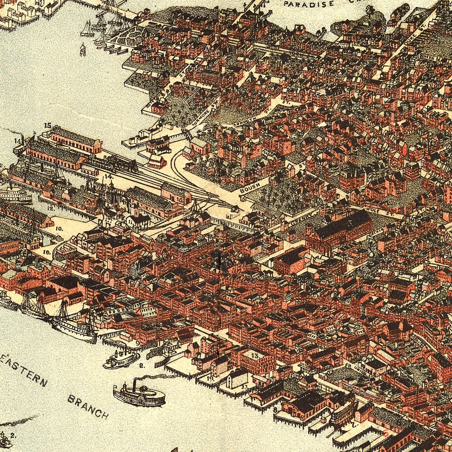 Vintage Map of Norfolk, Virginia, 1891