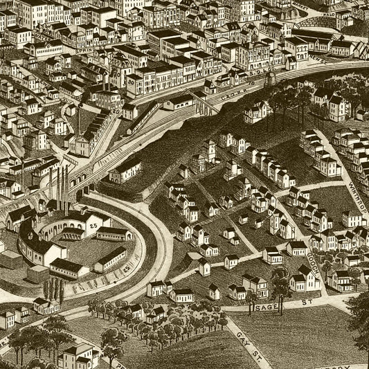 Vintage Map of Staunton, Virginia, 1891