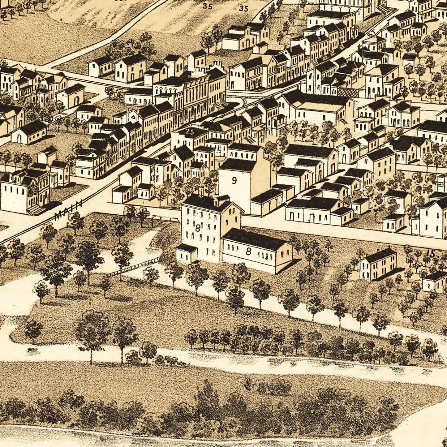 Vintage Map of Waynesboro, Virginia 1891