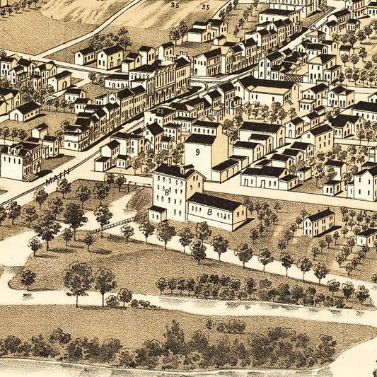 Vintage Map of Waynesboro, Virginia 1891