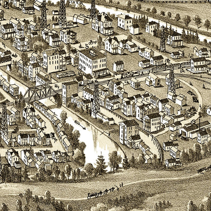Vintage Map of Cairo, West Virginia, 1899 Wall Art