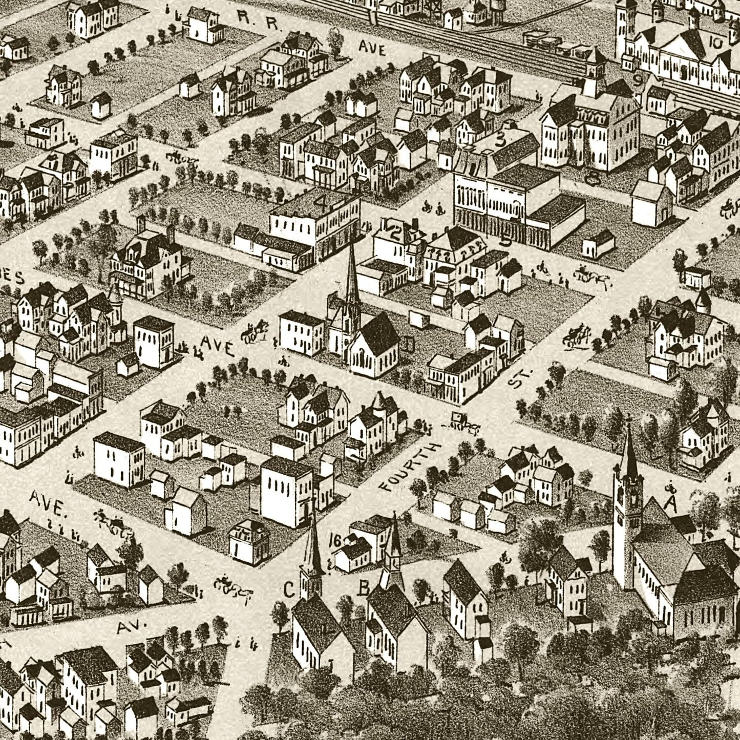 Vintage Map of Elkins, West Virginia, 1897