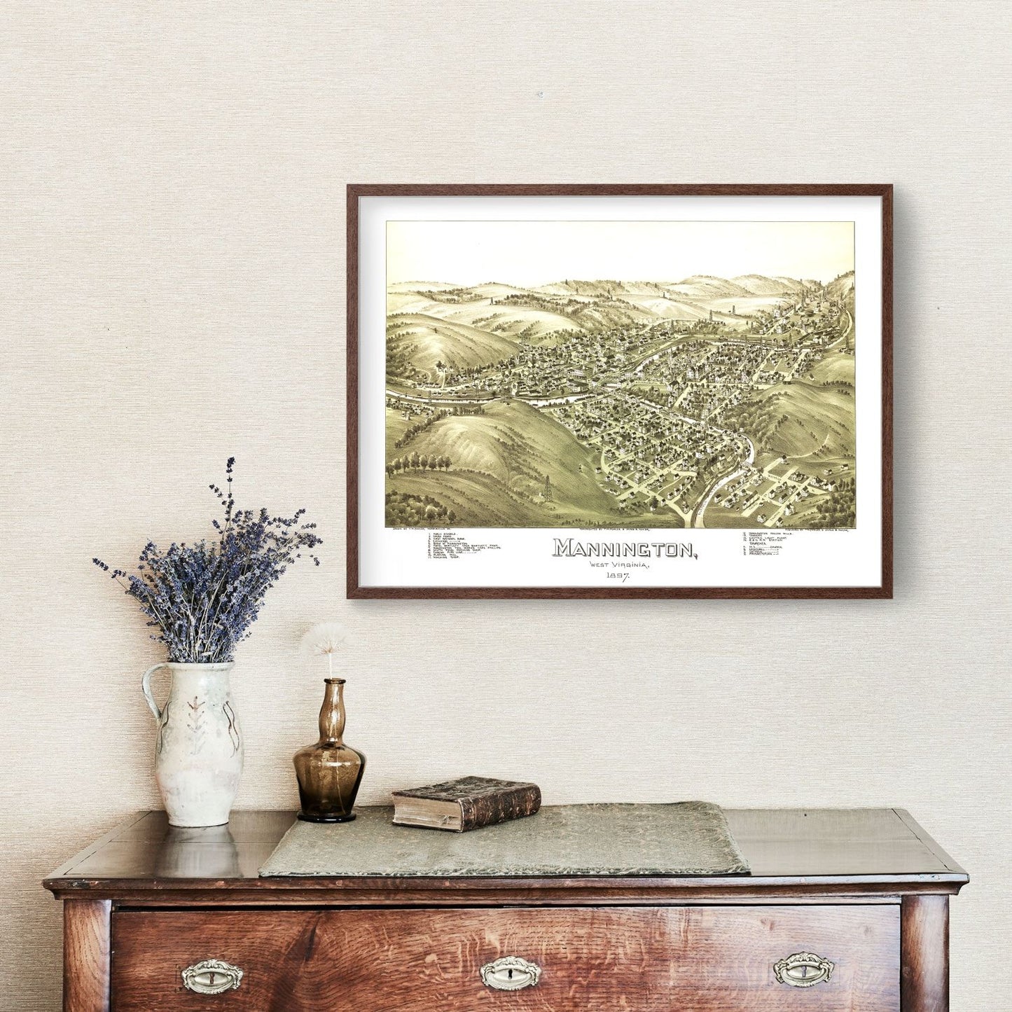 Vintage Map of Mannington, West Virginia, 1897