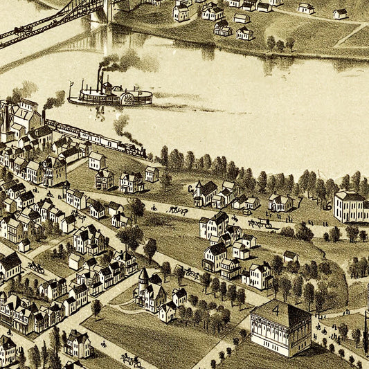 Vintage Map of Morgantown, West Virginia, 1897