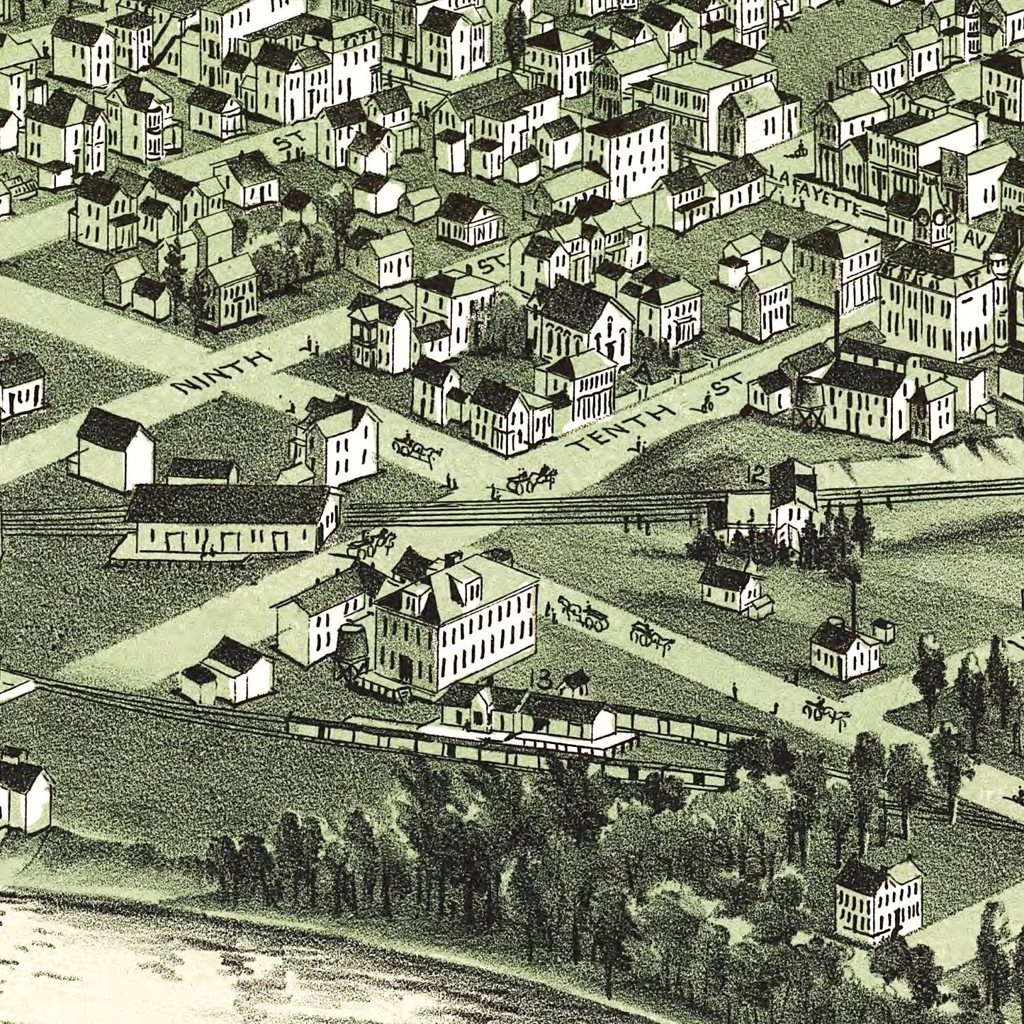 Vintage Map of Moundsville, West Virginia, 1899
