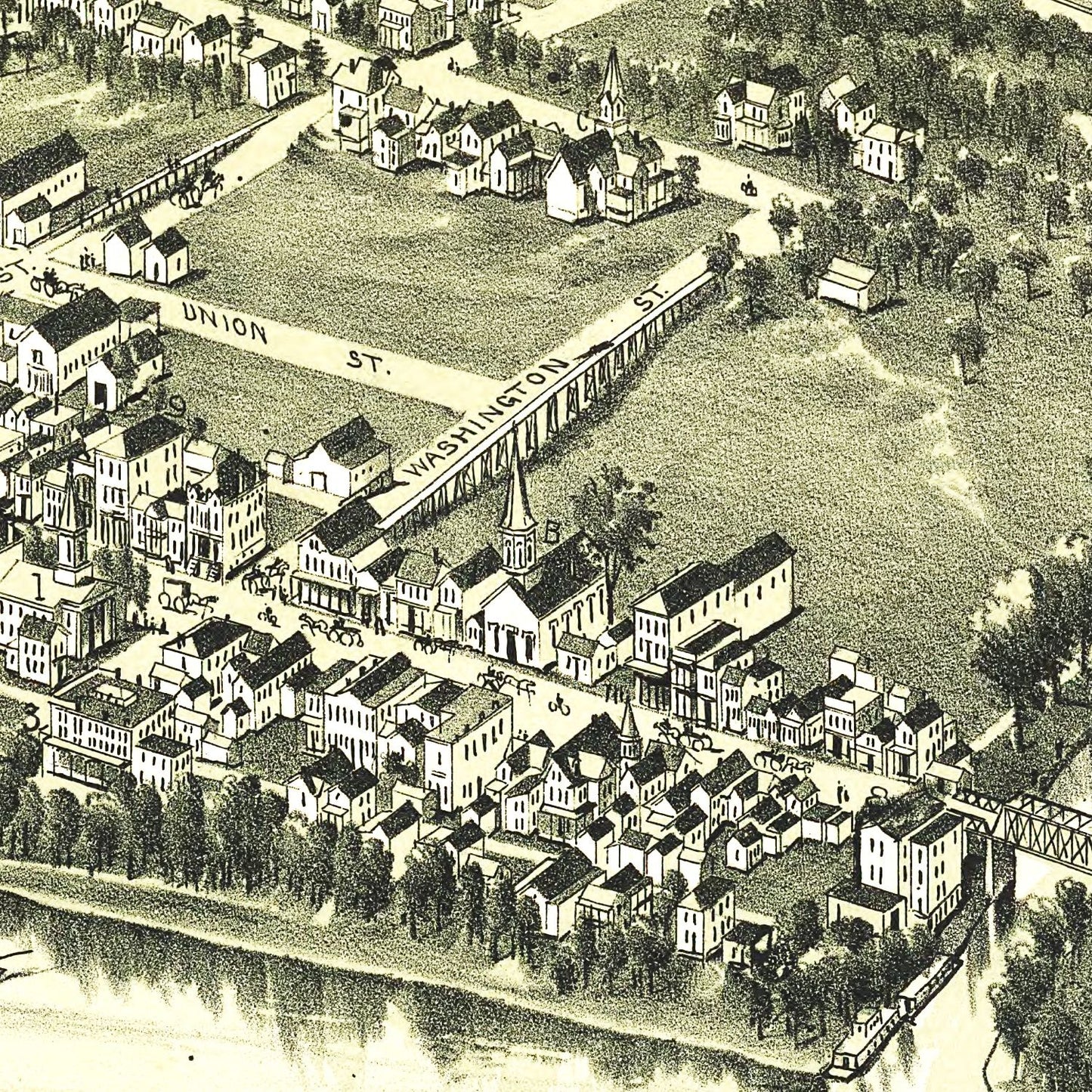 Vintage Map of New Martinsville, West Virginia, 1899