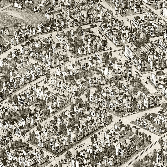 Vintage Map of Parkersburg, West Virginia, 1899