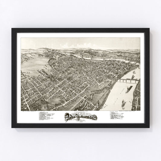 Vintage map of Parkersburg, West Virginia, 1899