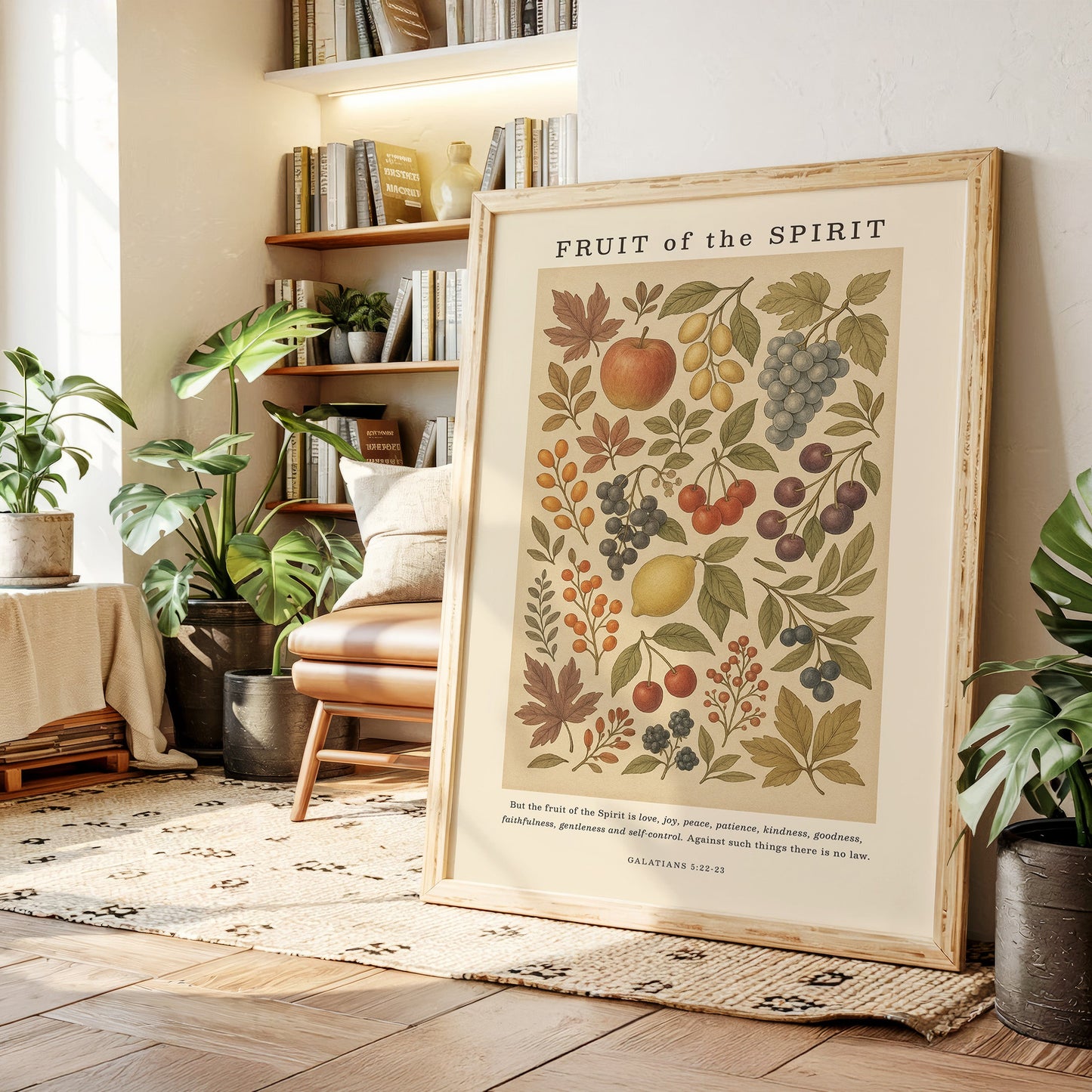 Fruit of the Spirit Botanical Faith Wall Art Print