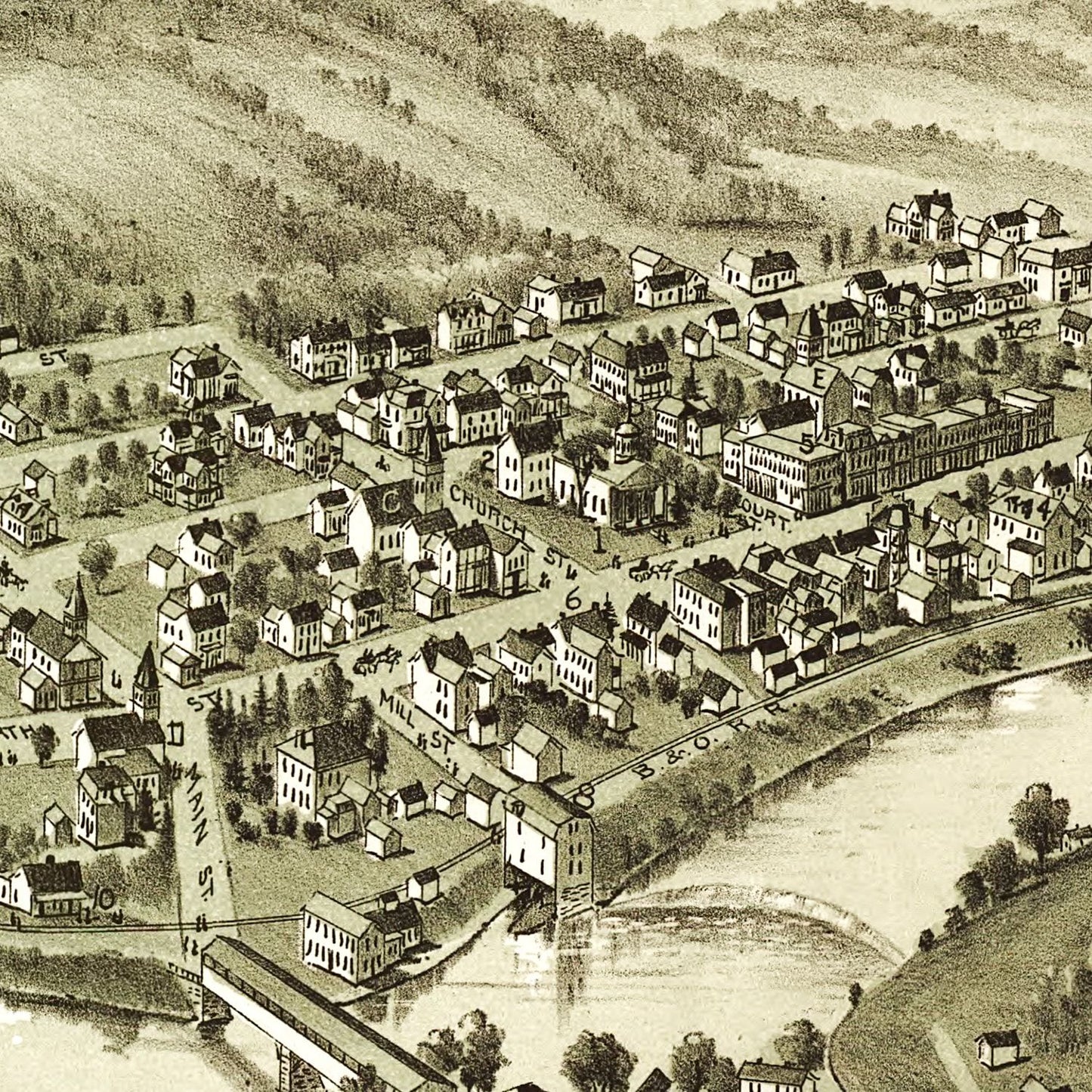 Vintage Map of Phillippi, West Virginia, 1897