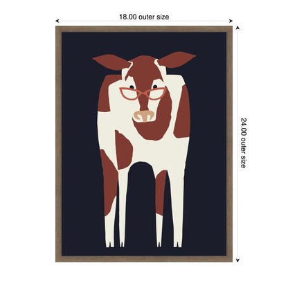 Farm Cow Framed Canvas Wall Art