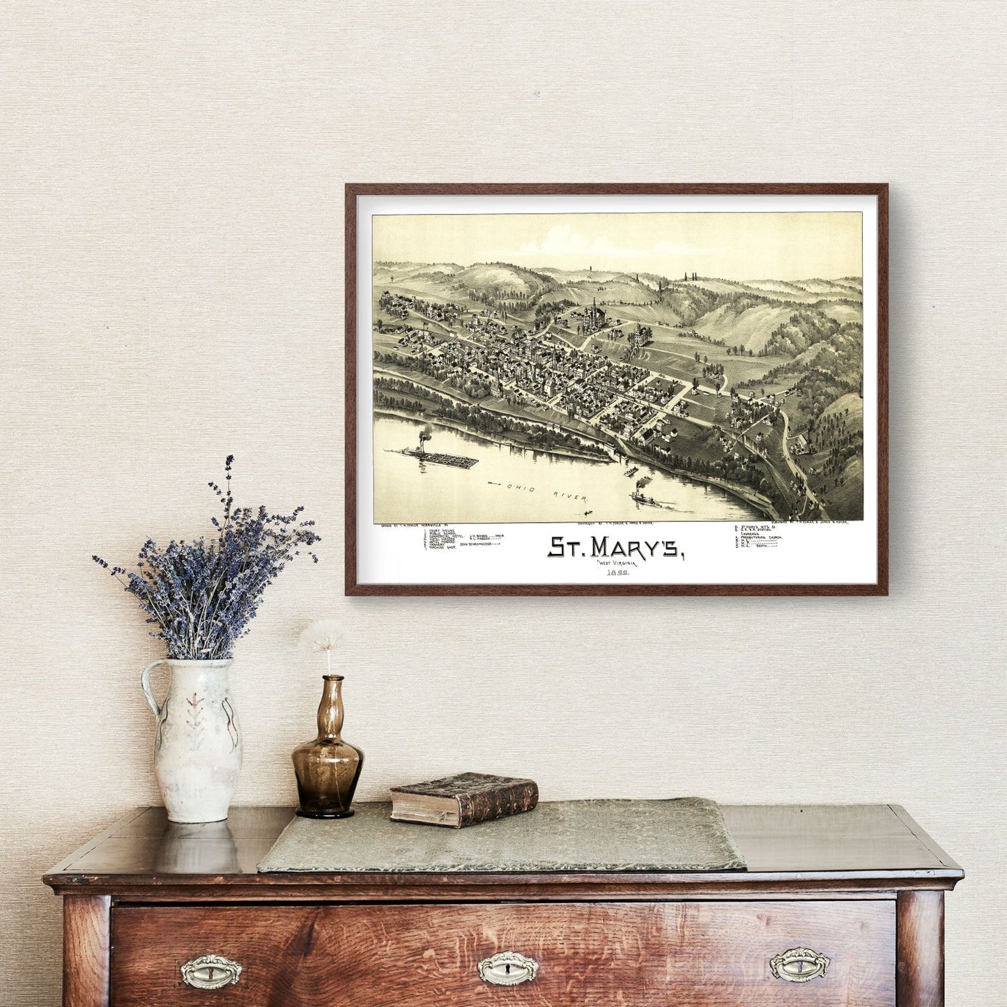 Vintage Map of St. Mary's, West Virginia, 1899