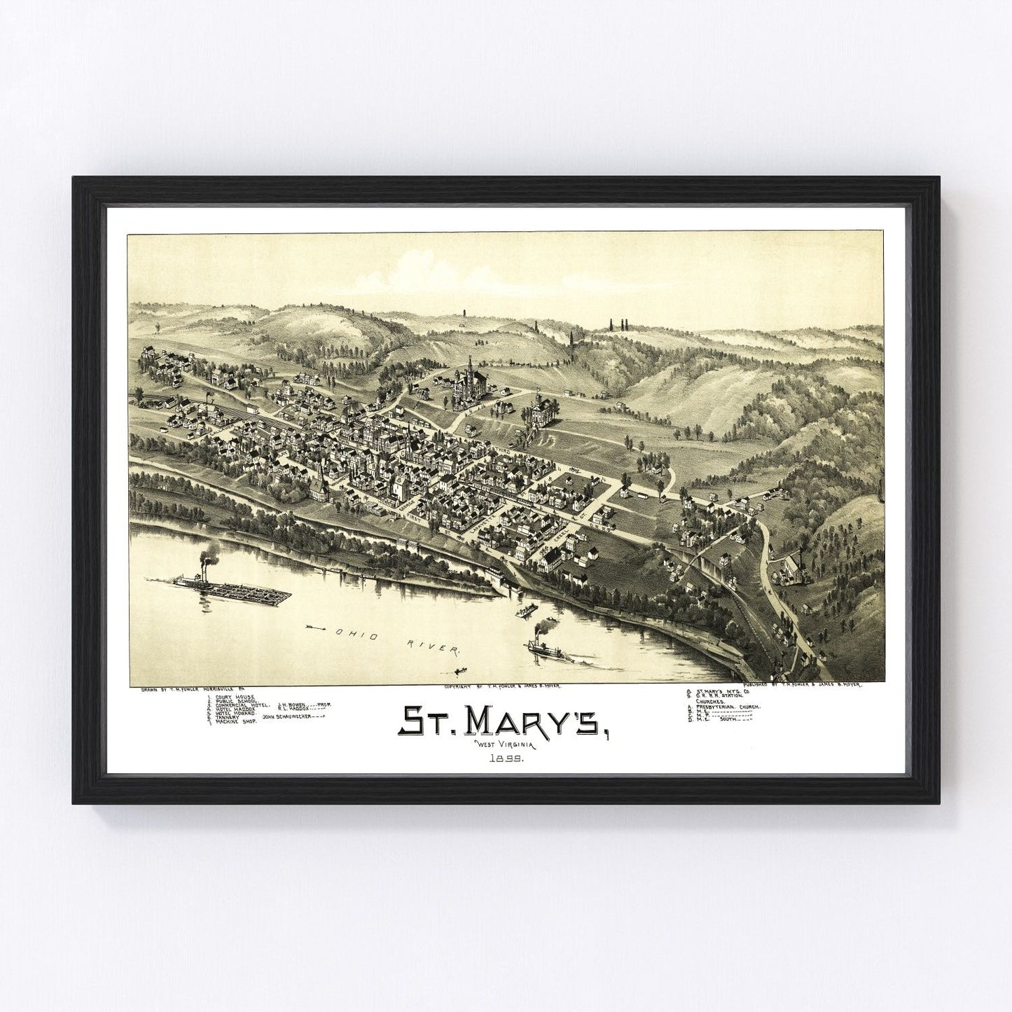 vintage map of St. Mary's, West Virginia, 1899
