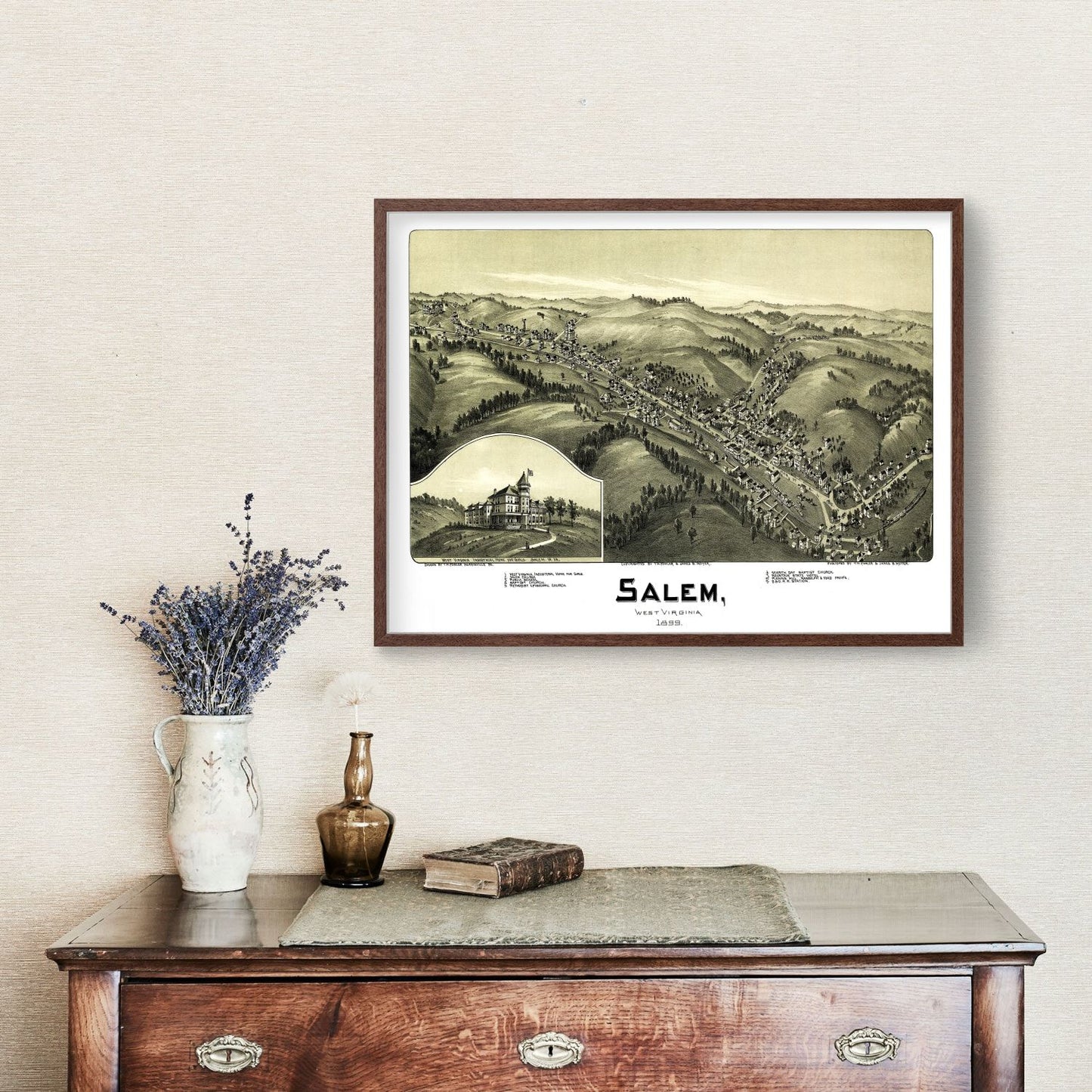 Vintage Map of Salem, West Virginia, 1899
