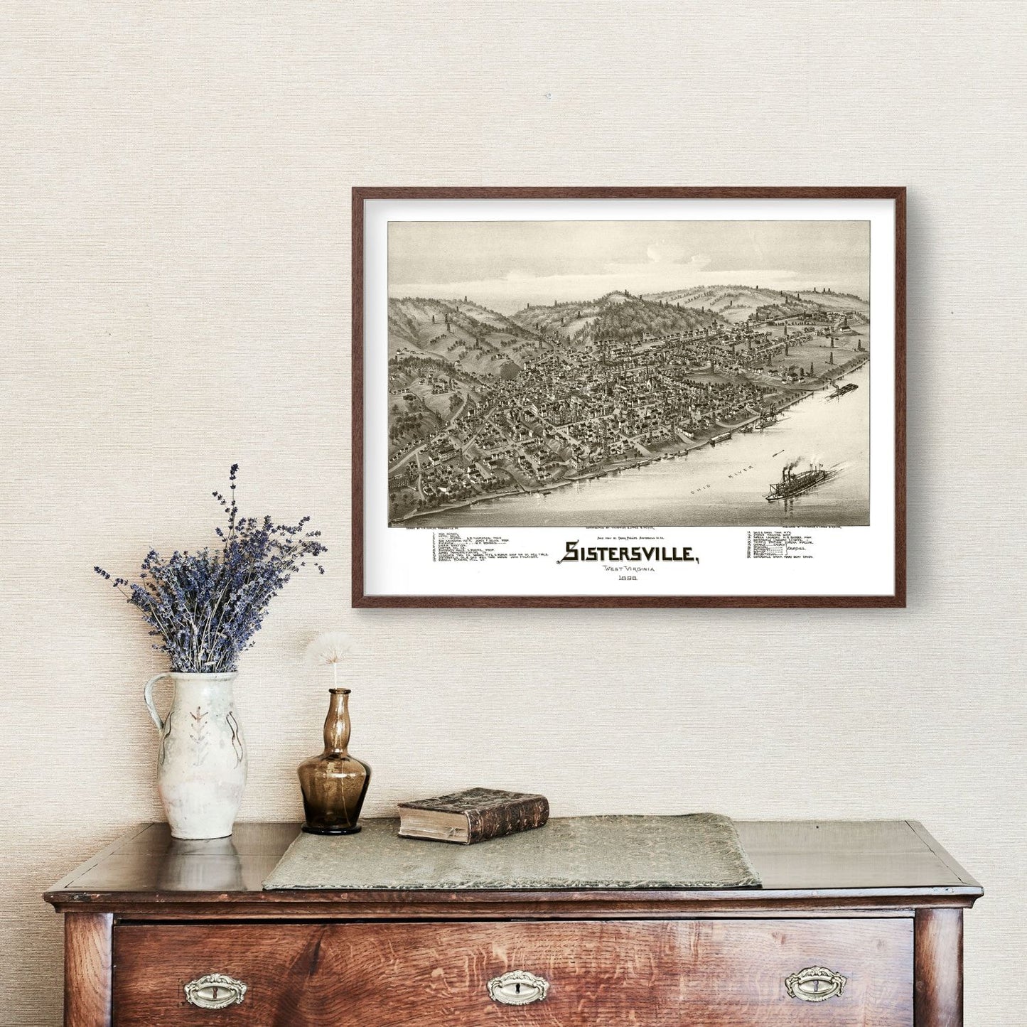 Vintage Map of Sistersville, West Virginia, 1896