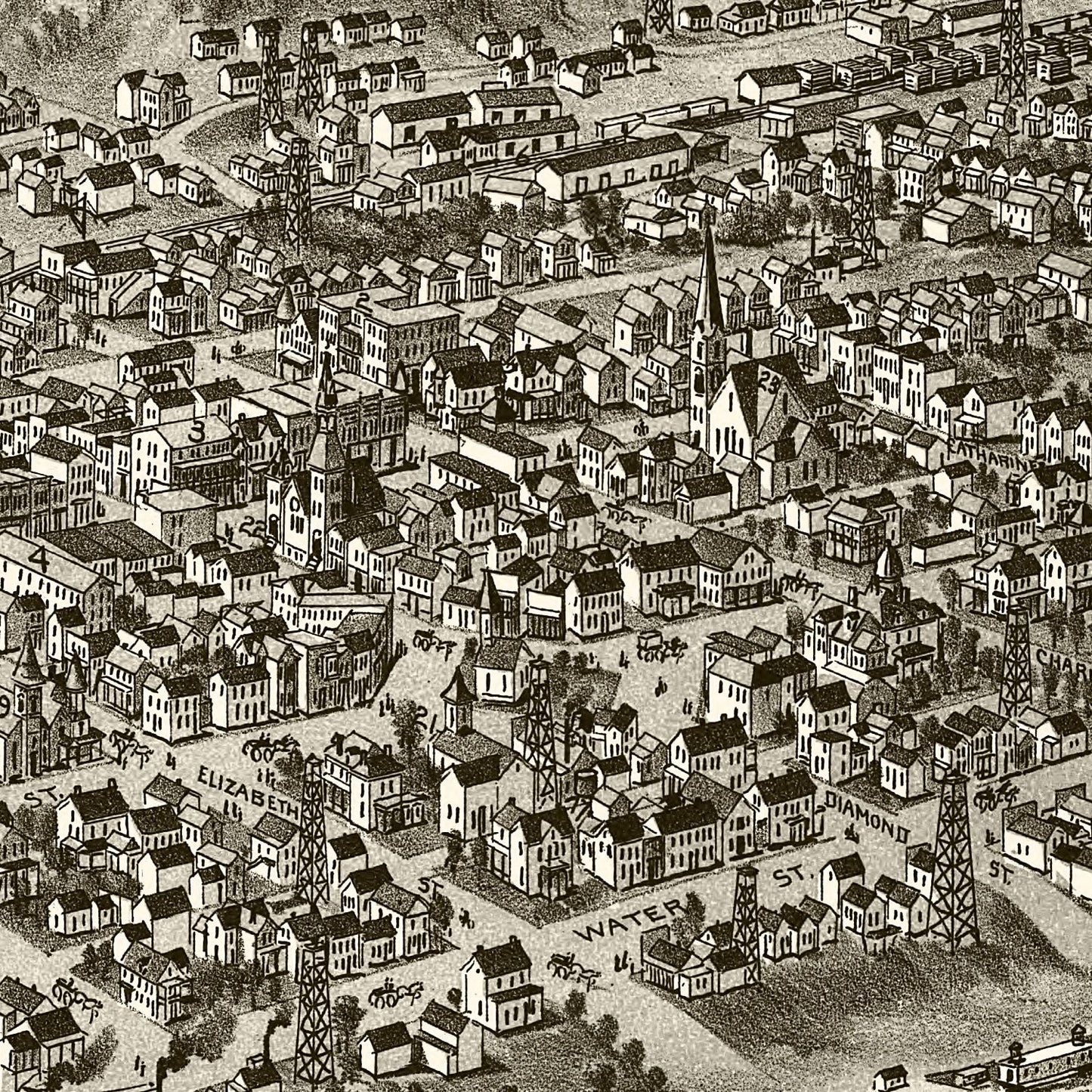 Vintage Map of Sistersville, West Virginia, 1896