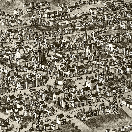 Vintage Map of Sistersville, West Virginia, 1896